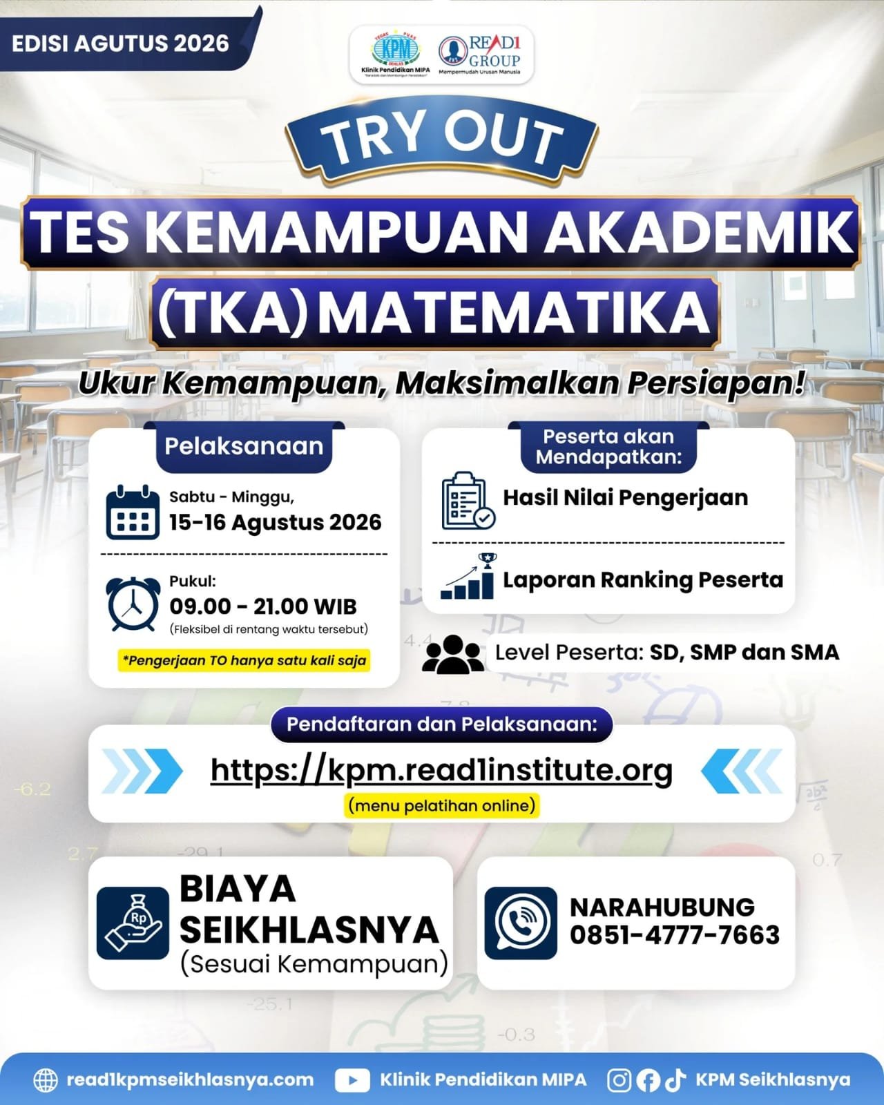 TryOut TKA Matematika : Ukur Kemampuan Tes Kemampuan Akademik, Memaksimalkan Persiapan