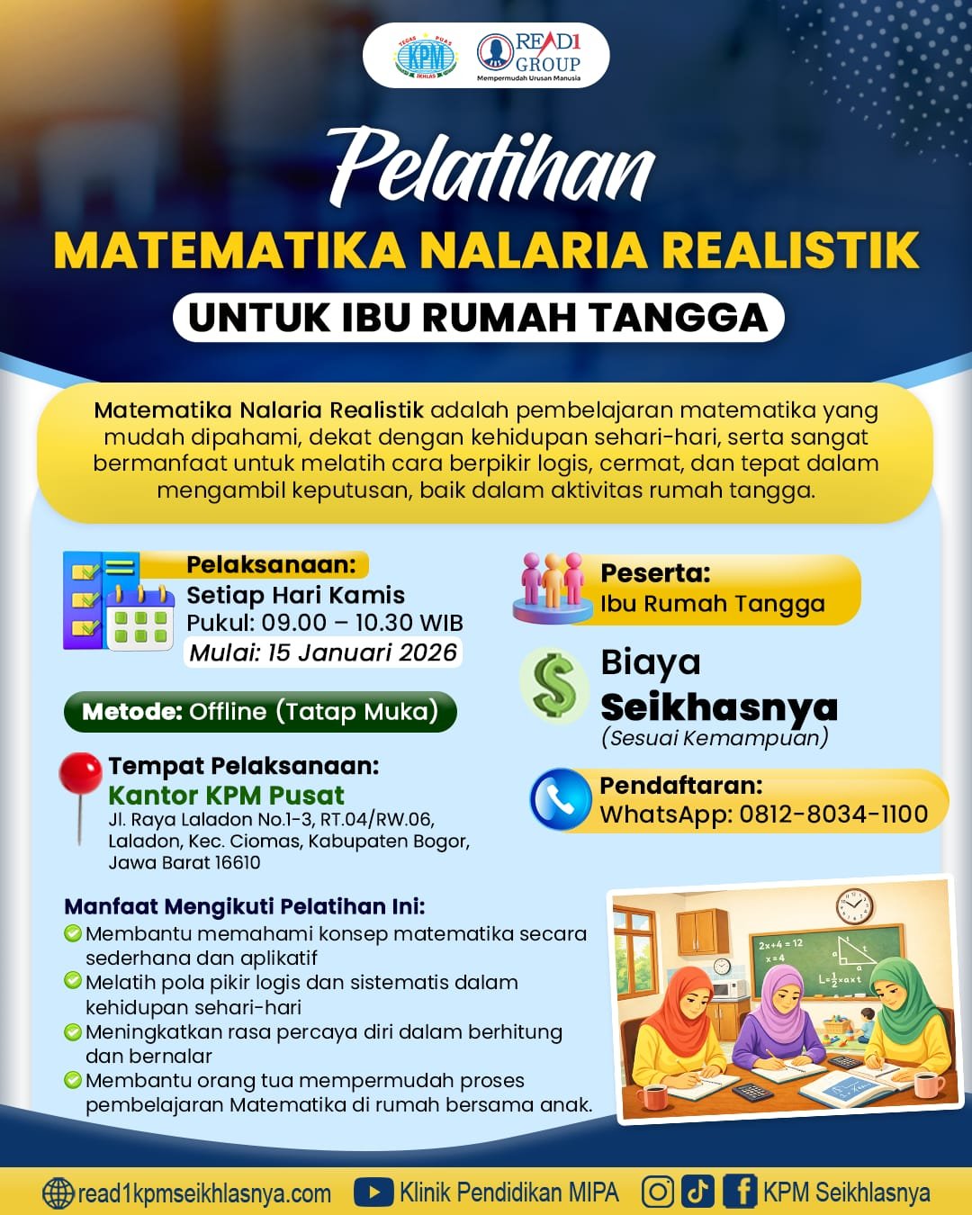🌸 Pelatihan Matematika Nalaria Realistik Offline🌸 Khusus Ibu Rumah Tangga