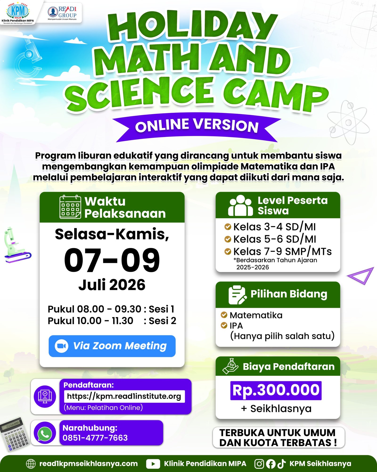 Holiday Math and Science Camp for Student (Online)