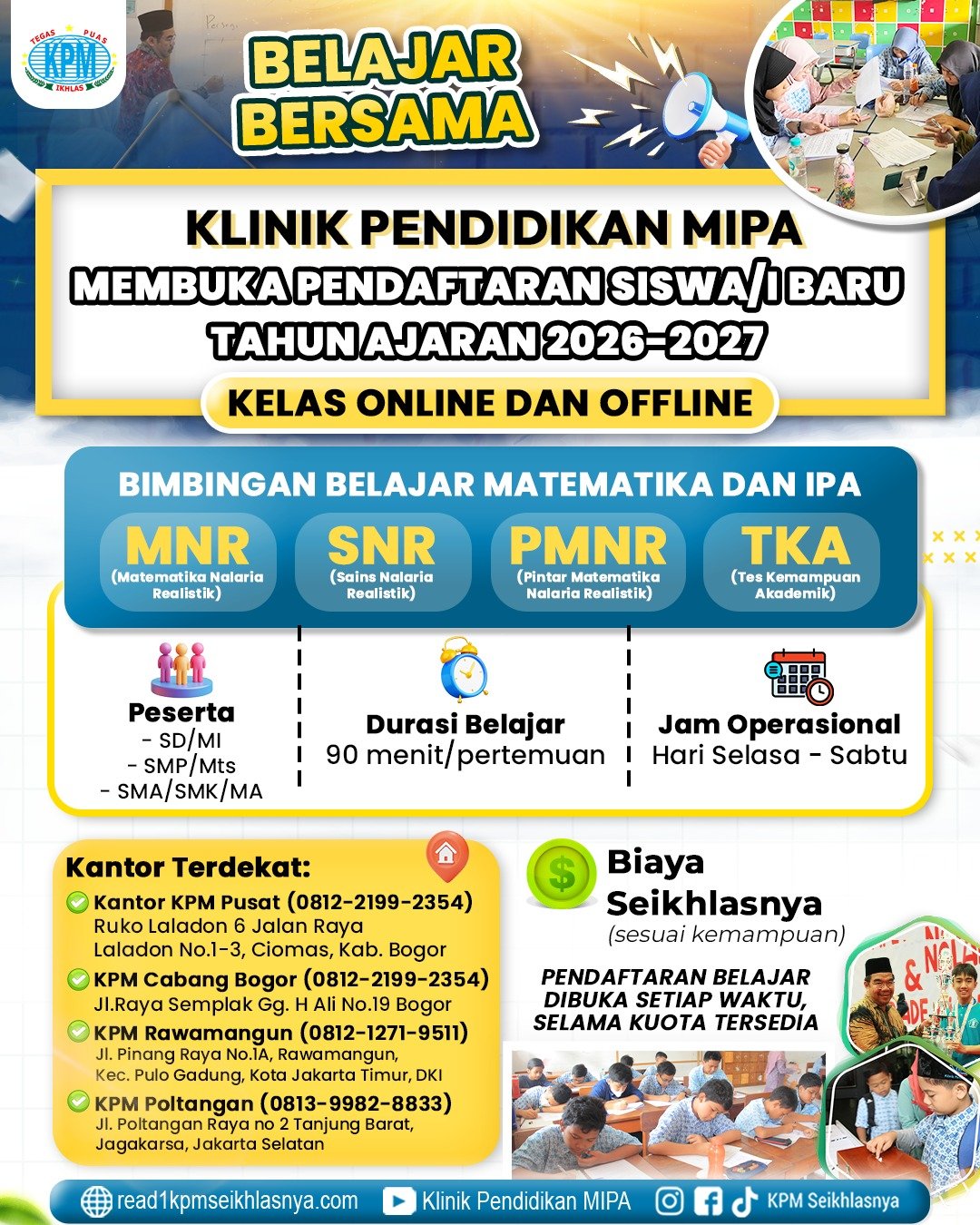 Bimbingan Belajar Matematika dan IPA : KELAS REGULER