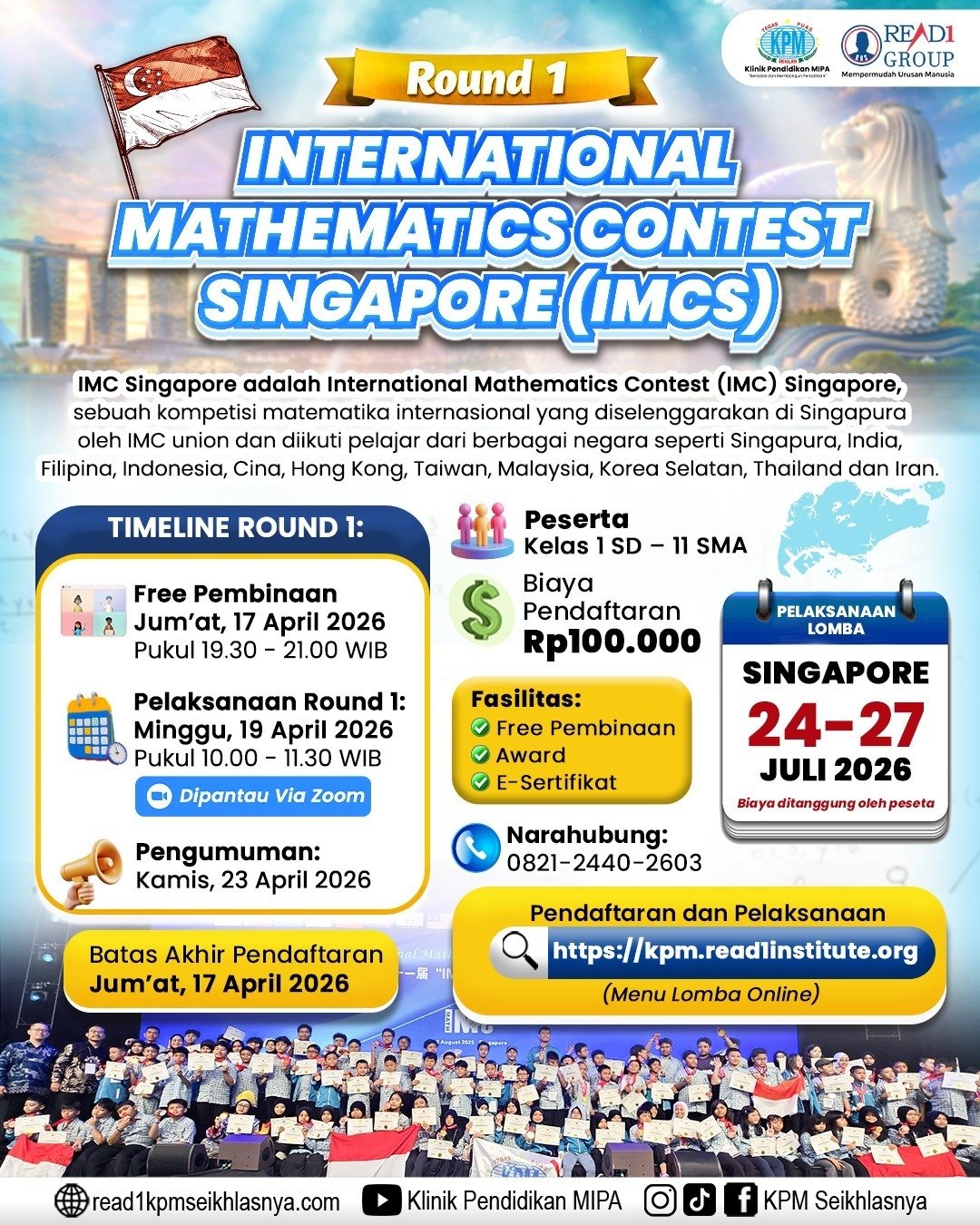 INTERNATIONAL MATHEMATICS CONTEST SINGAPORE (IMCS) 2026