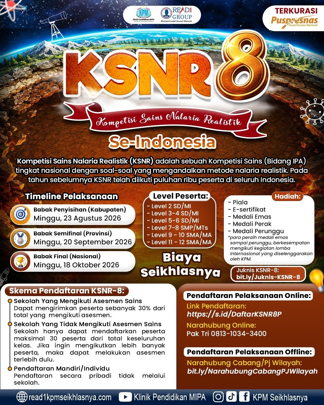 KSNR-8 : Kompetisi Sains Nalaria Realistik ke-8