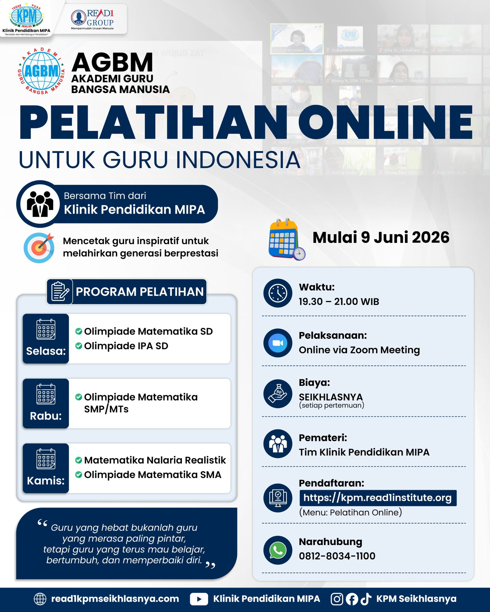 AGBM : Pelatihan Online Guru Olimpiade