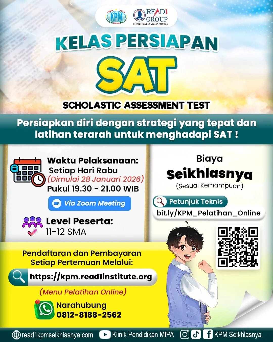 Yuk, persiapakan diri dengan strategi yang tepat dan latihan terarah untuk menghadapi SAT !